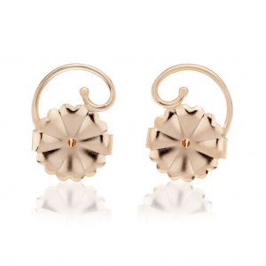 14K Yellow Gold Over Sterling Silver Heart and Flower Inspired Earring Lifter Push Backs , Shop LC